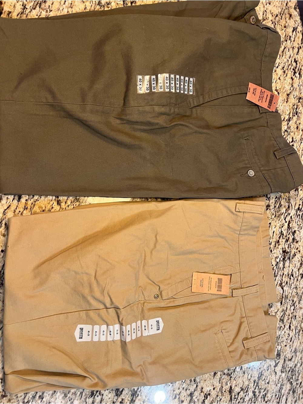 *NEW* Two pair men’s Duluth Trading Co Work Pants - Olive Green and Khaki
